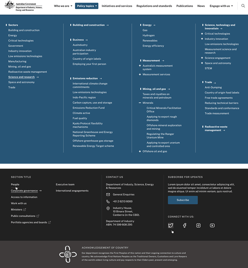 Dept. of Industry design systems project